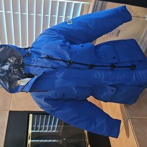 VINTAGE 90s DKNY Bold Blue Outerwear with Logo Accent